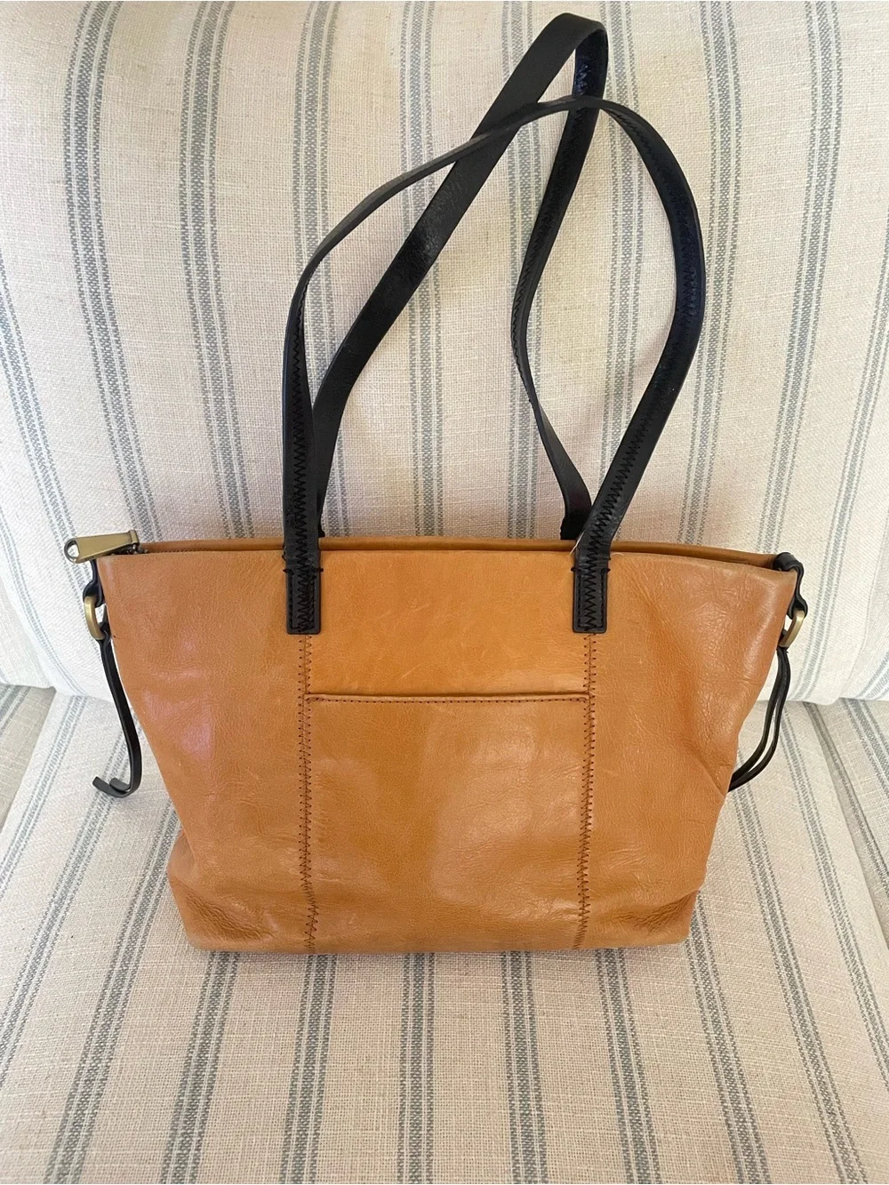 HOBO Cecily Leather Mini Tote Honey Brown Double Handle Satchel Purse Bag